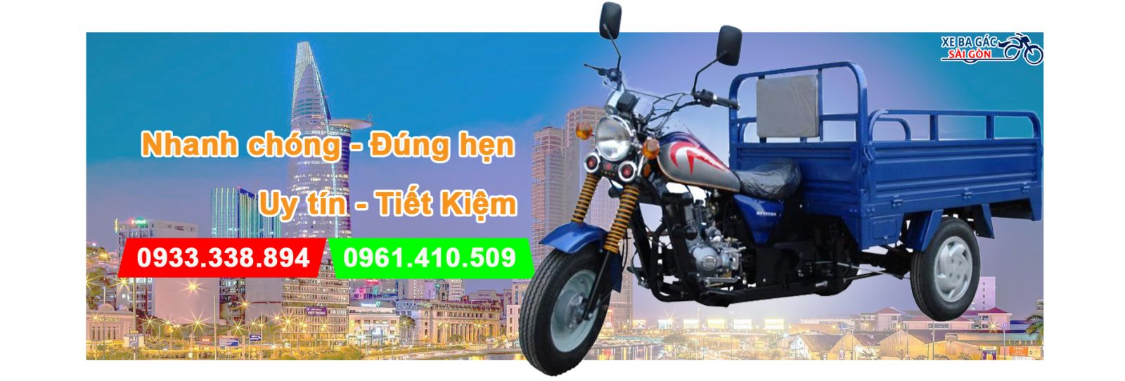 Xe ba gác chở thuê quận Tân Bình giá rẻ